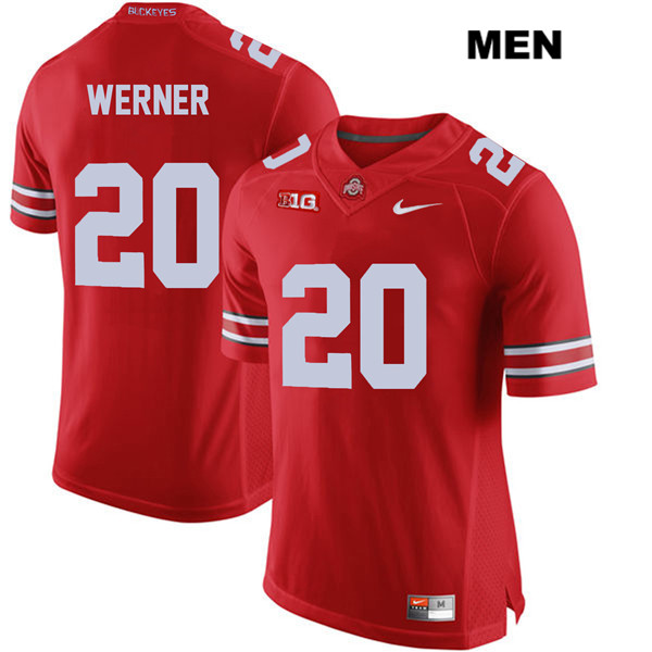 Ohio State Buckeyes Men's Pete Werner #20 Red Authentic Nike College NCAA Stitched Football Jersey SZ19S62ED